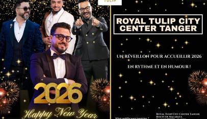 Flyer Événementiel Fête, Humour et Raffinement 2026 au Royal Tulip