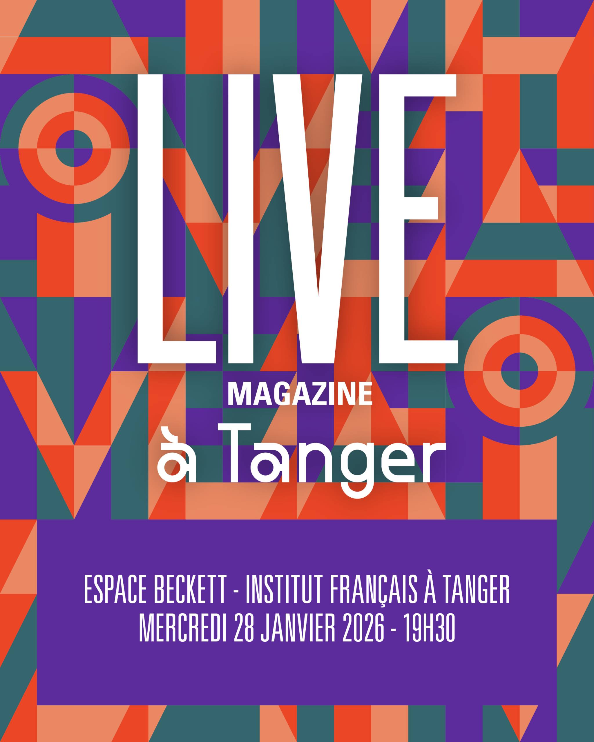 Affiche live magazine à l'ESPACE BECKETT - INSTITUT FRANCAIS À TANGER ce qui rend le mois de janvier en lumière