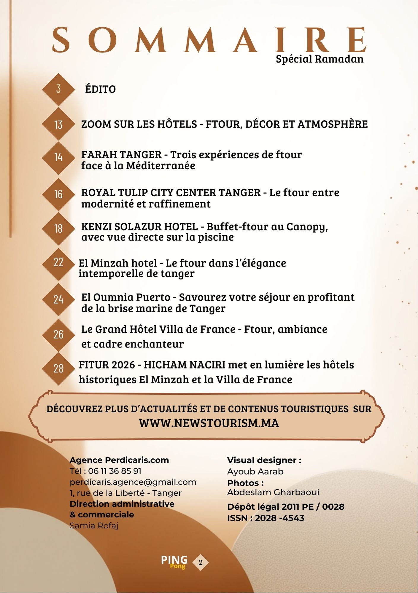 Sommaire du spécial Ramadan 2026 de Mon Livret du Nord du Maroc