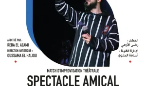 Spectacle de match d’improvisation théâtrale interactif à Tanger avec Reda El Azami et la troupe Alboughaz
