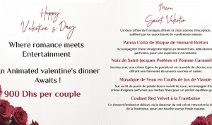 Affiche soirée de la Saint-Valentin à l'hôtel Farah Tanger