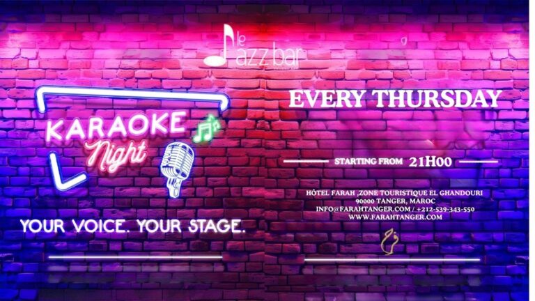 Affiche paysage de la soirée Karaoké Night au Farah Hotel Tanger