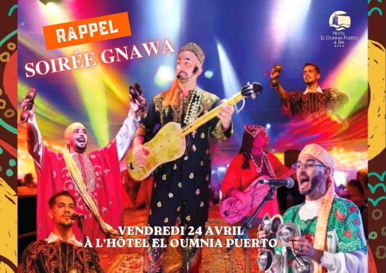 Affiche les rythmes de Mogador à l'hôtel El Oumnia Puerto avec Gnawa Dance