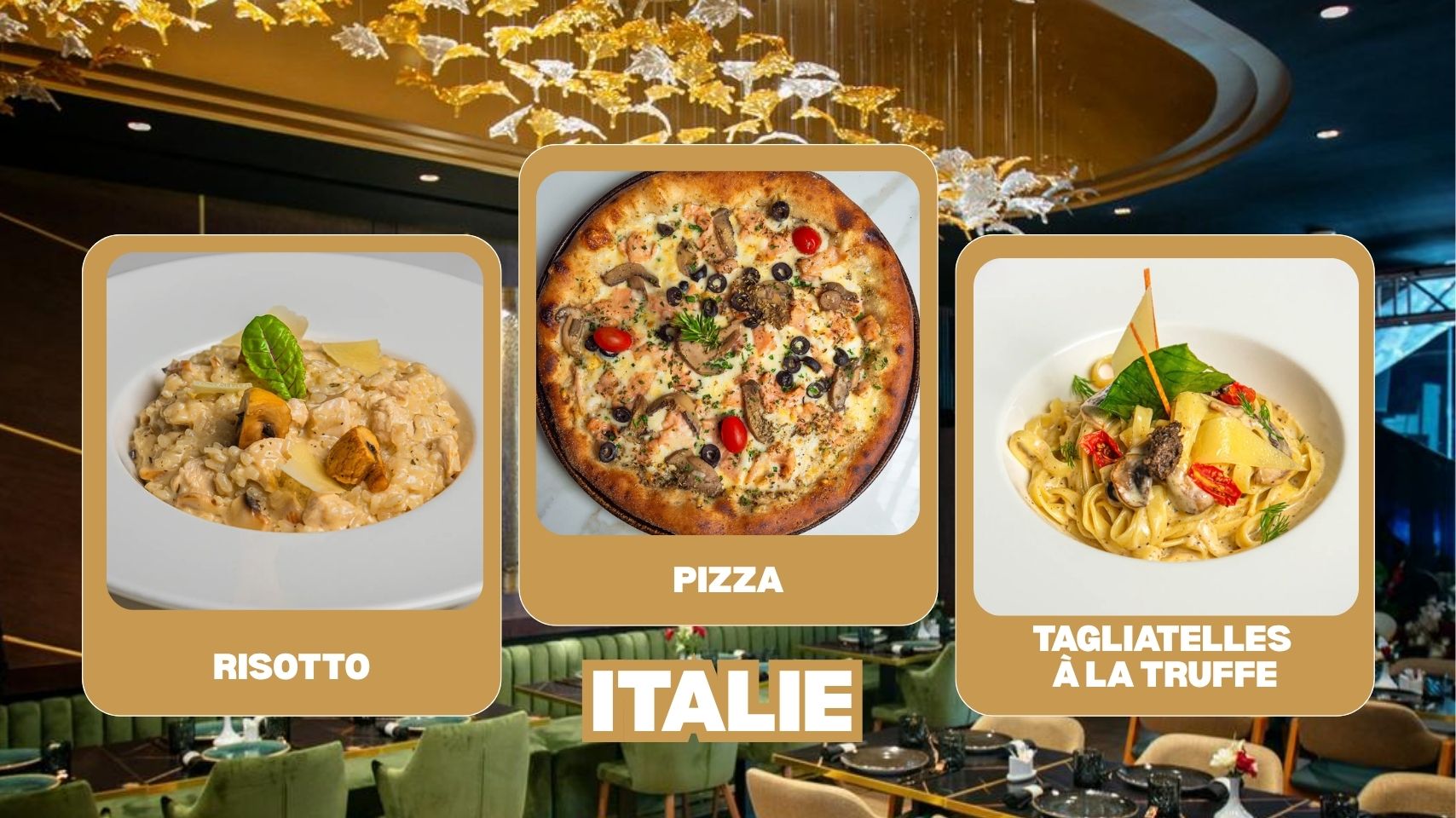 Plats italiens à La Tocana, Tanger. Pâtes, risotto et pizzas artisanales