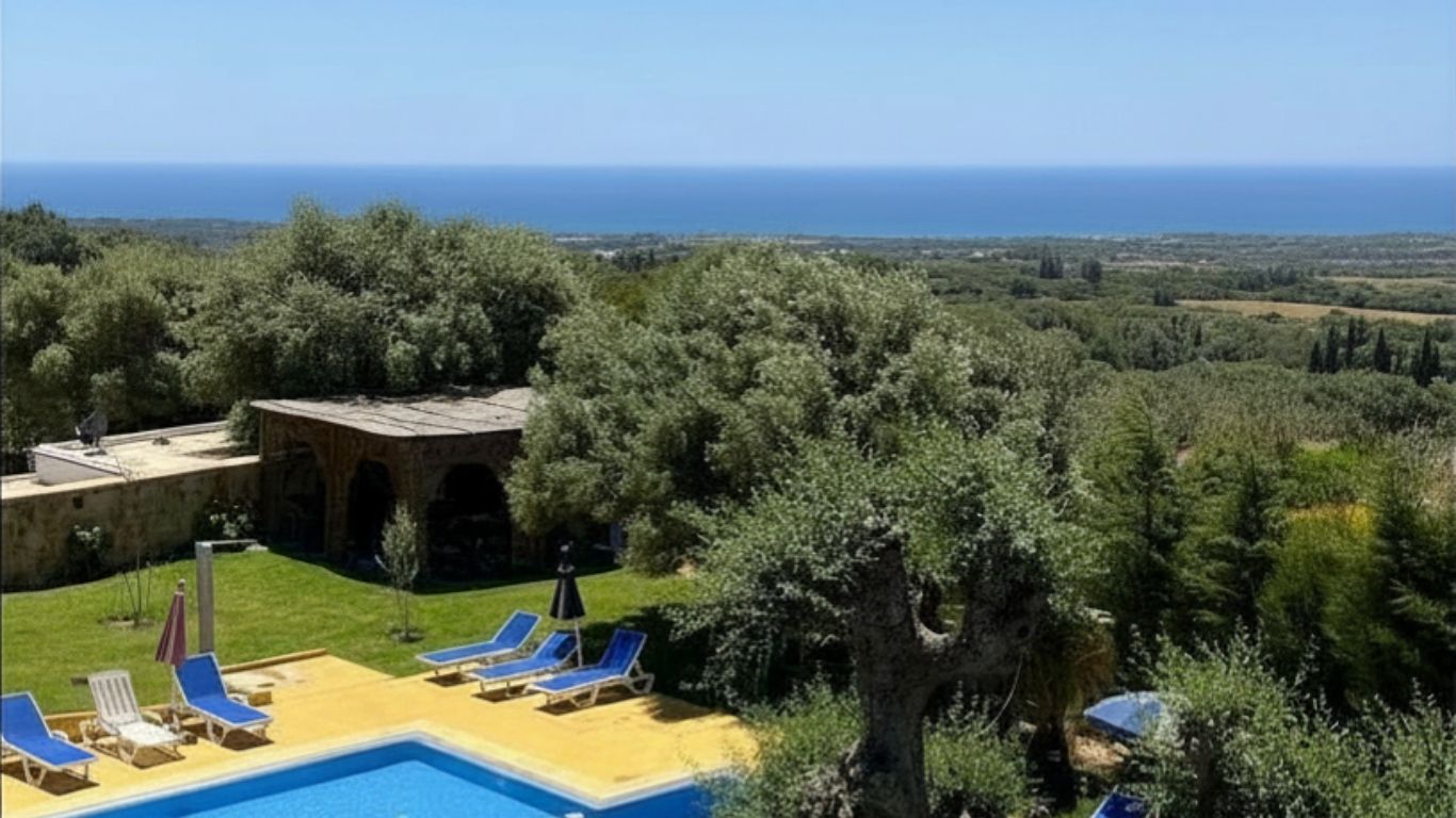 Paysage vus depuis la maison d'hôtes Dmina House