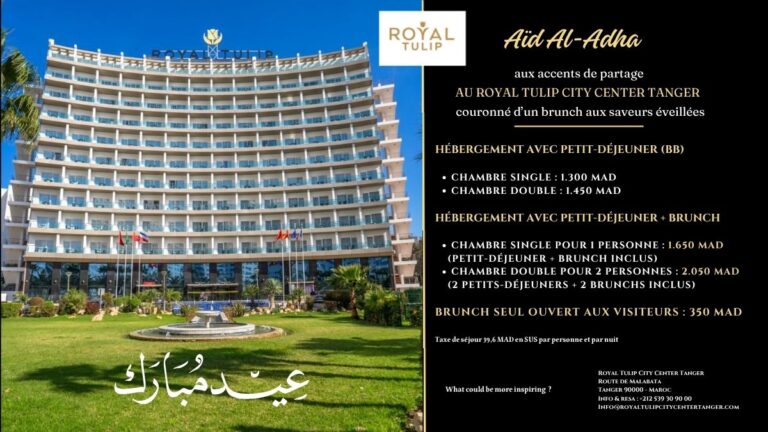 Visuel proposition de AÏD Al Adha au Royal Tulip City Center Tanger pour un séjour festif