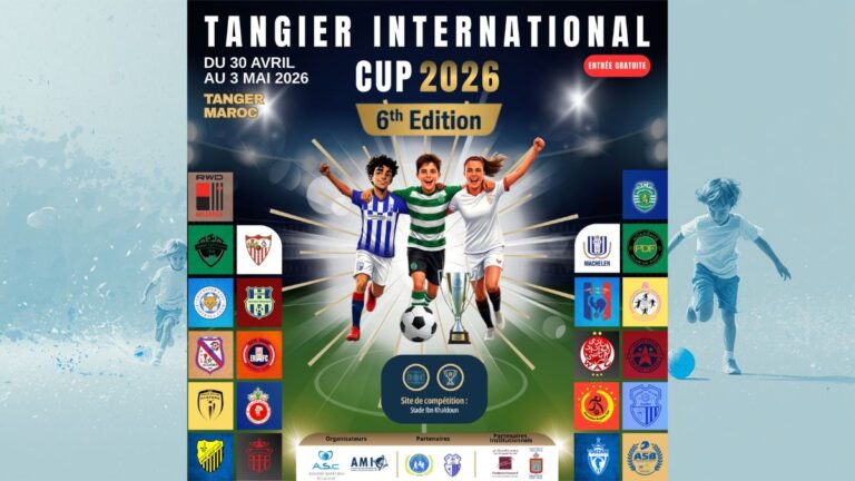 Affiche officielle de la Tangier International Cup 6e édition tournoi de football international à Tanger